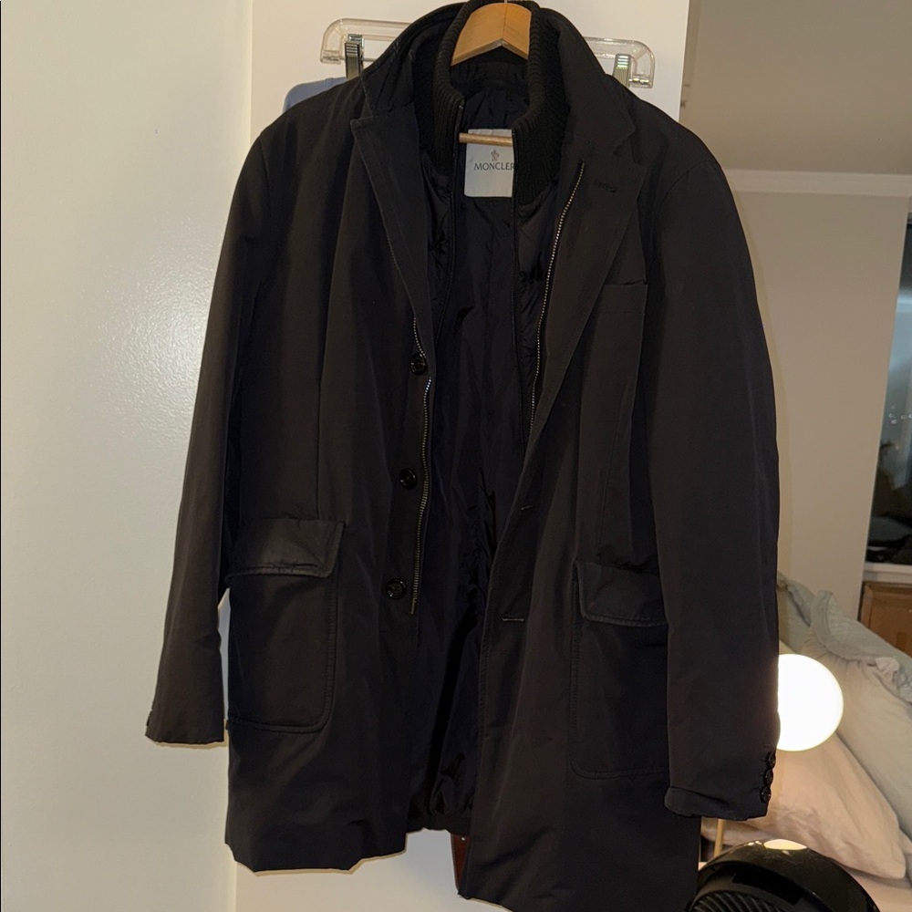 Moncler Men's Insulated Black Trench Coat